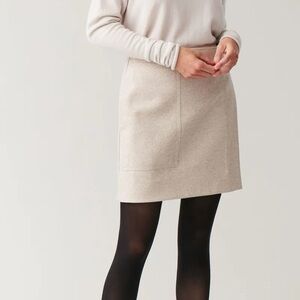 COS Cream Mini Skirt with Front Patch Pocket
